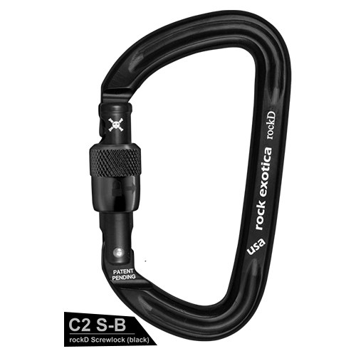 rockD  Screw-Lock D型手動鎖勾環(黑色)