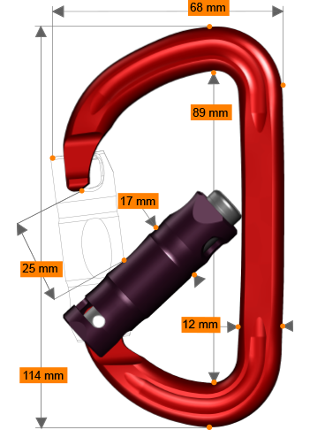 rockD  Screw-Lock D型手動鎖勾環(黑色)