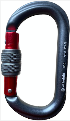 At Height uk 鋁合金O形螺旋鎖鉤環 Aluminium Oval screwgate 25kN (型號：K15SG)