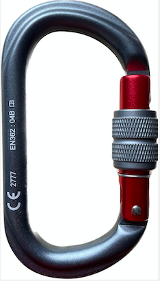 At Height uk 鋁合金O形螺旋鎖鉤環 Aluminium Oval screwgate 25kN (型號：K15SG)