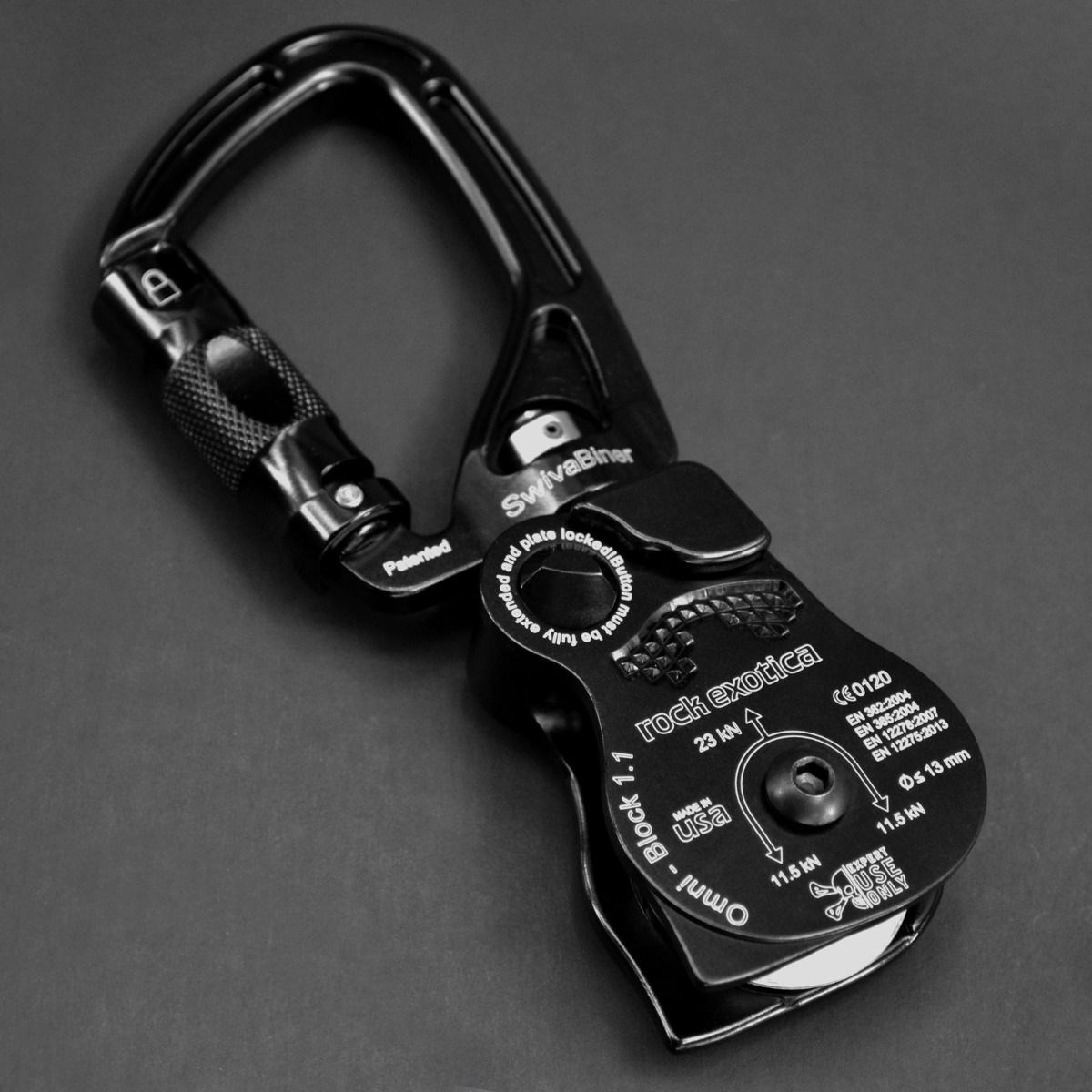 萬向轉軸鉤環滑輪 1.1" Omni-Block SwivaBiner (編號:P54 SB-B)
