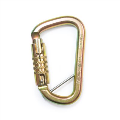 At Height uk 鋼製D形自動鎖鉤環 防翻轉 Standard D-shape triple action with captive pin 50kN
