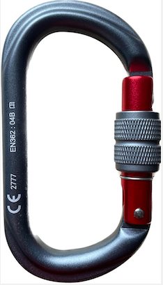 At Height uk 鋁合金O形螺旋鎖鉤環 Aluminium Oval screwgate 25kN (型號：K15SG)